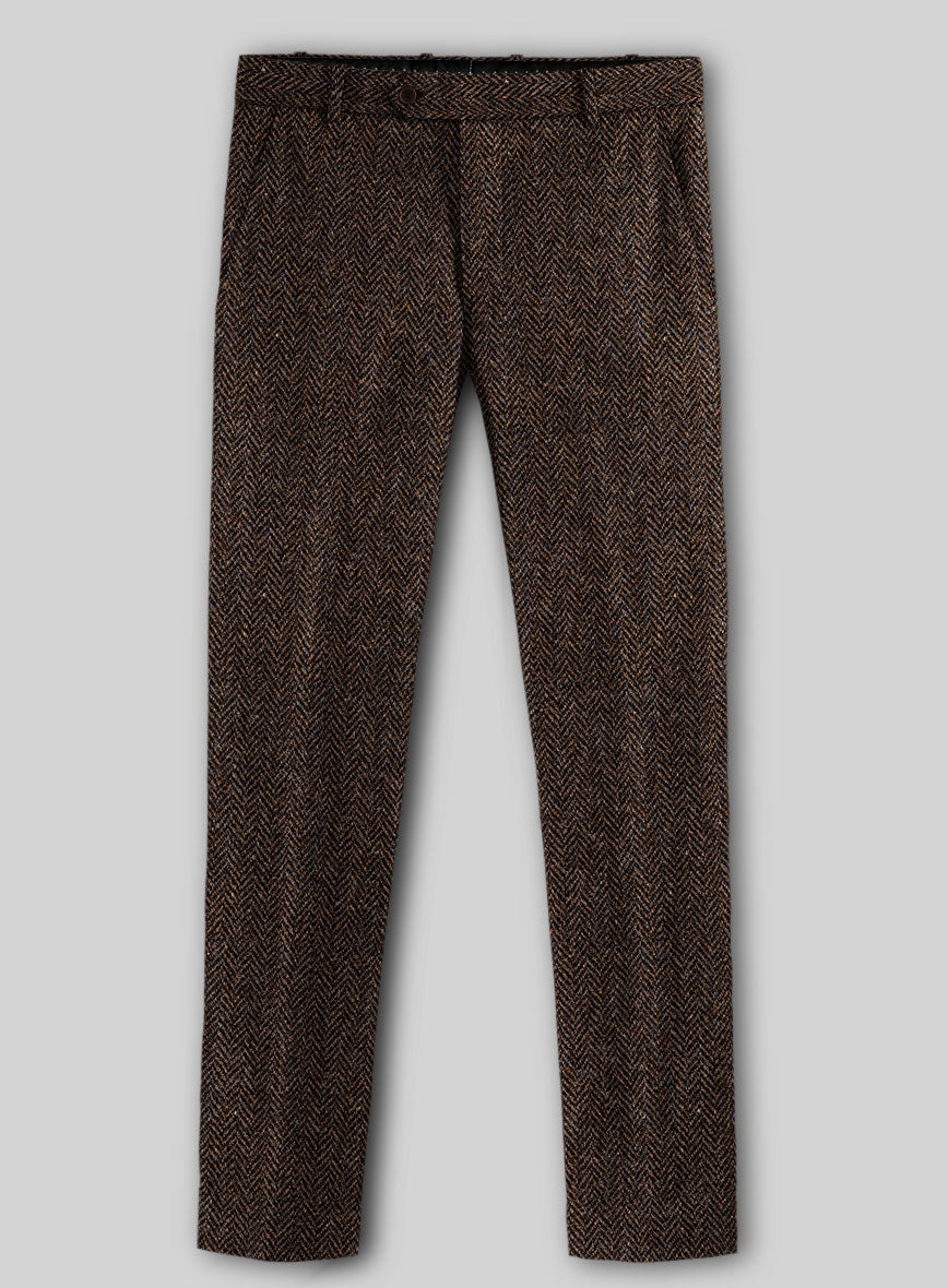 Harris Tweed Dark Brown Herringbone Suit - StudioSuits
