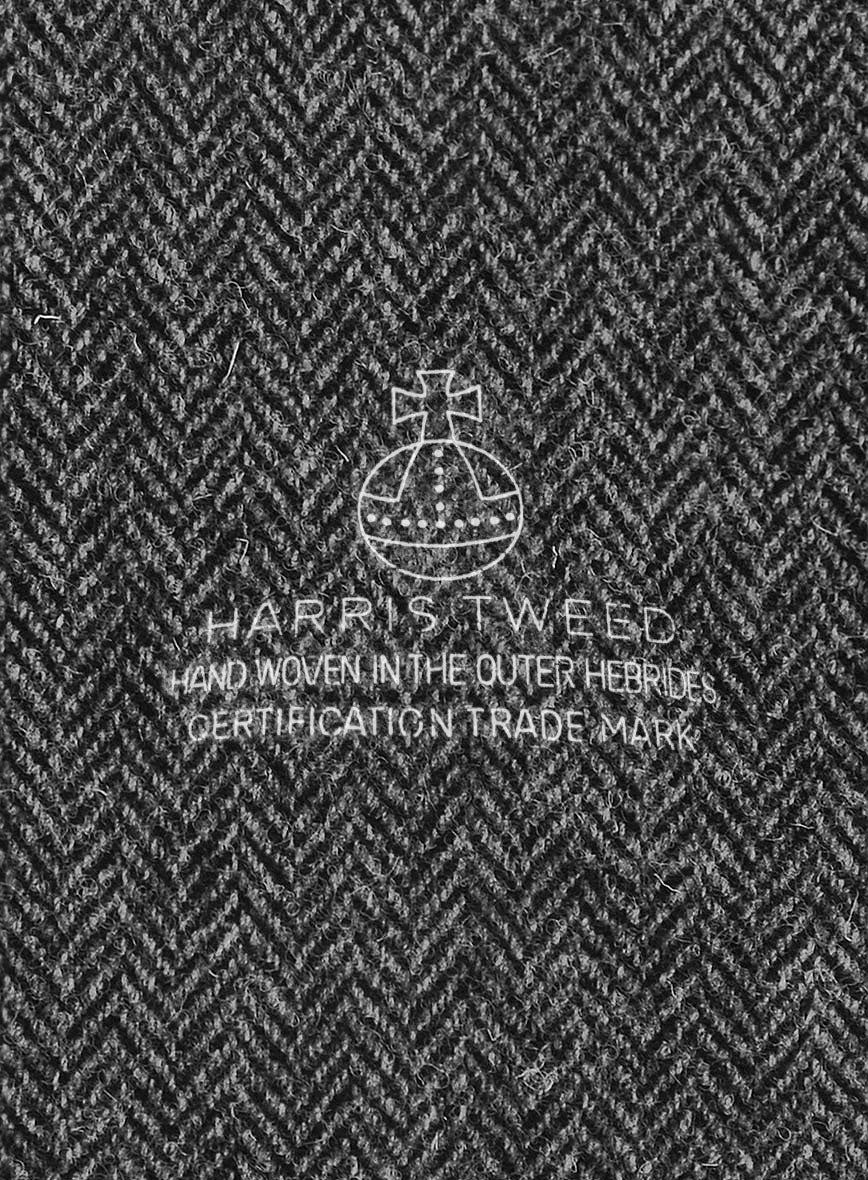 Harris Tweed Dark Gray Herringbone Pants - StudioSuits