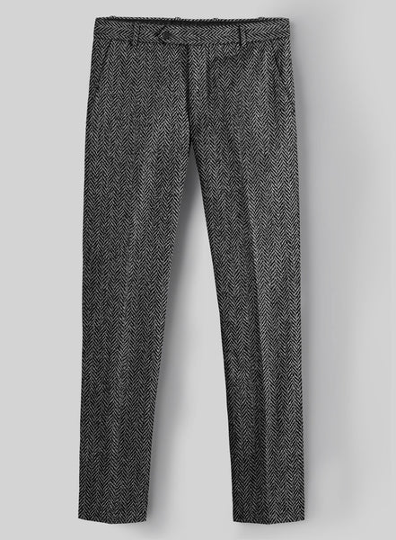 Harris Tweed Dark Gray Herringbone Pants – StudioSuits