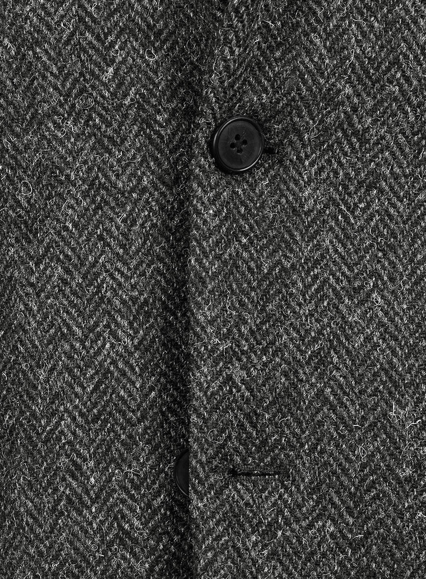 Harris Tweed Dark Gray Herringbone Suit - StudioSuits