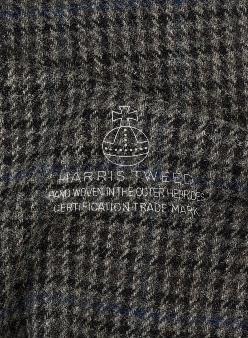 Harris Tweed Dark Gray Check Newsboy Cap - StudioSuits