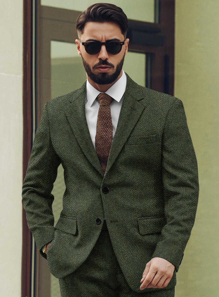 Harris Tweed Forest Green Herringbone Jacket – StudioSuits Harris Tweed Forest Green Herringbone Jacket – StudioSuits