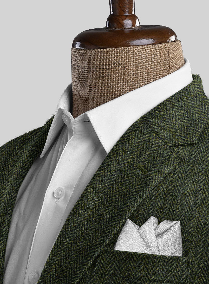 Harris Tweed Forest Green Herringbone Jacket - StudioSuits