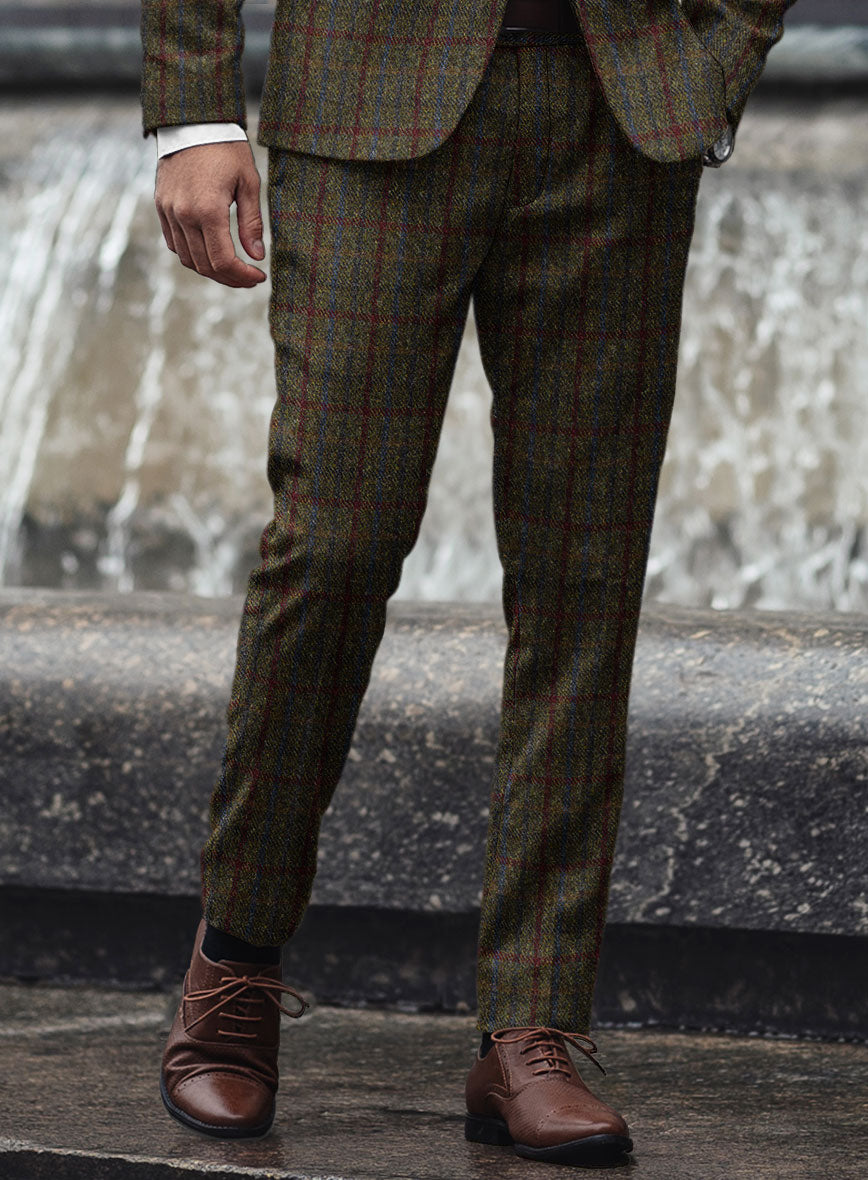 Harris Tweed Green Check Pants - StudioSuits