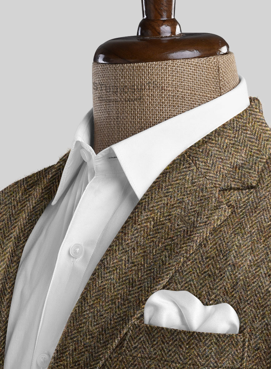 Harris Tweed Hebridean Brown Herringbone Jacket - StudioSuits