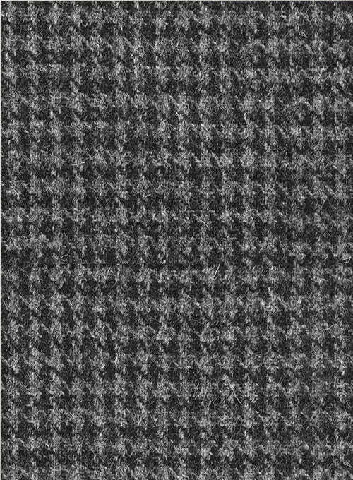 Harris Tweed Houndstooth Dark Gray Double Breasted Jacket - StudioSuits