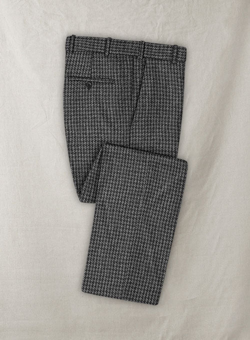Harris Tweed Houndstooth Dark Gray Double Breasted Suit - StudioSuits