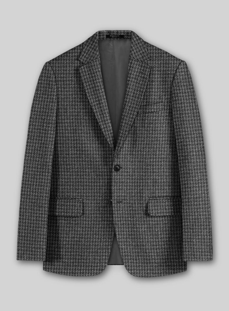 Harris Tweed Houndstooth Dark Gray Jacket - StudioSuits