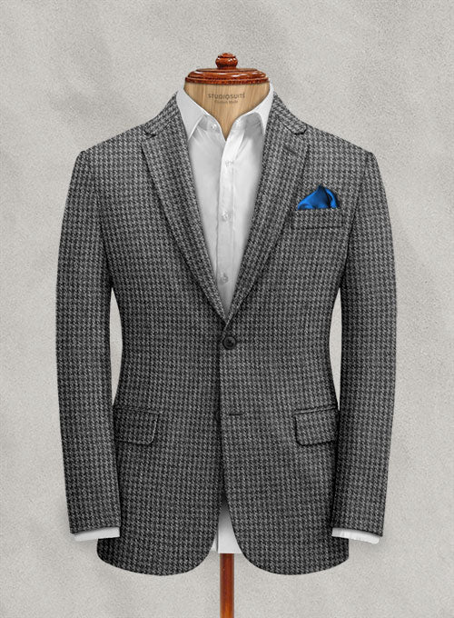 Harris Tweed Houndstooth Dark Gray Jacket - StudioSuits