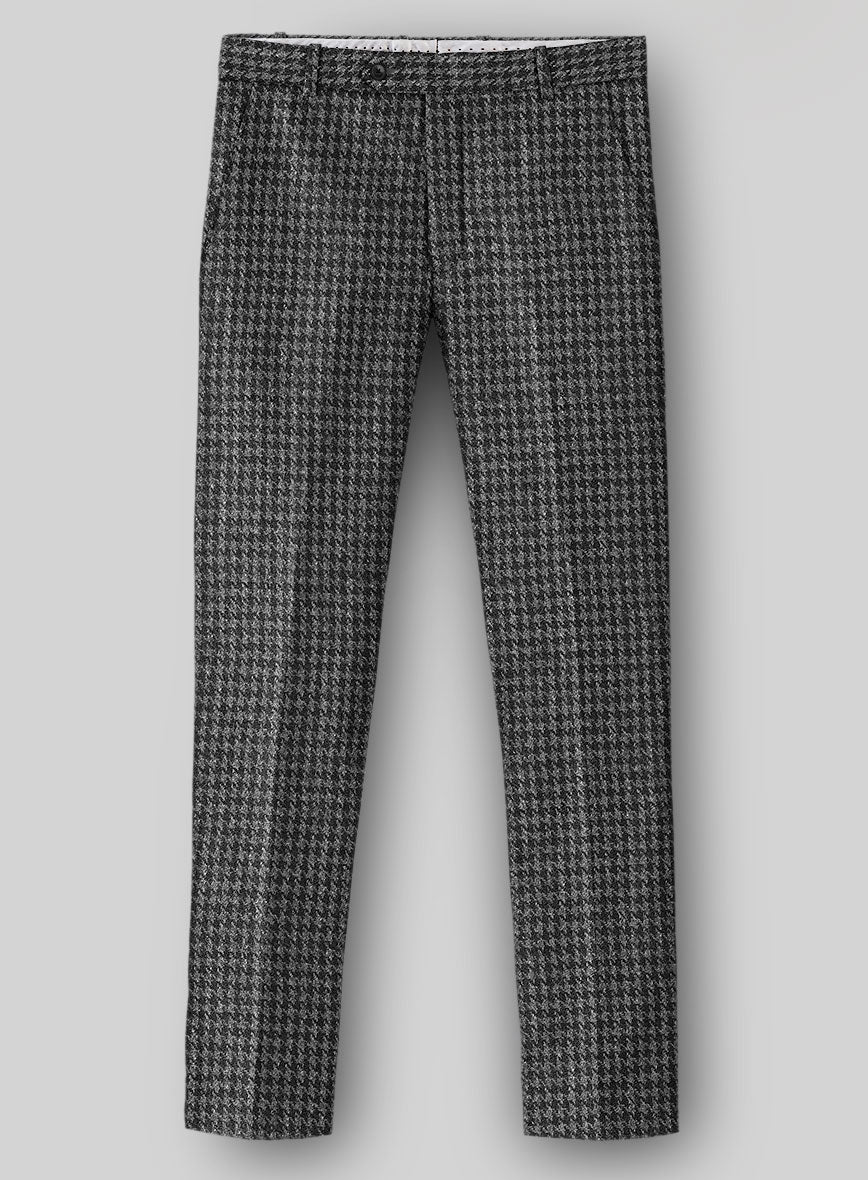 Harris Tweed Houndstooth Dark Gray Pants - StudioSuits