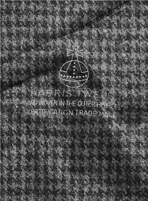 Harris Tweed Houndstooth Dark Gray Pea Coat - StudioSuits