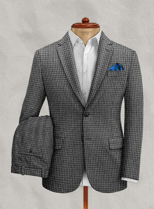 Harris Tweed Houndstooth Dark Gray Suit - StudioSuits