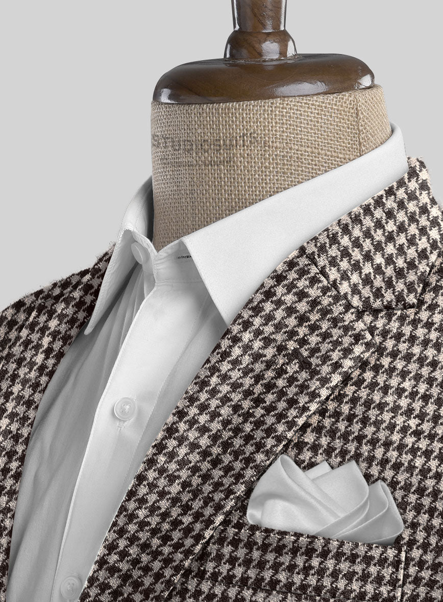 Harris Tweed Houndstooth Ebony Brown Jacket - StudioSuits