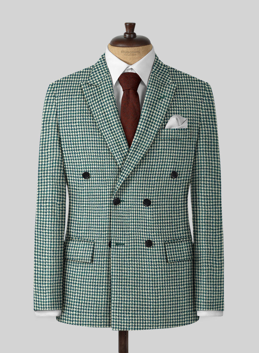 Harris Tweed Houndstooth Green Suit - StudioSuits