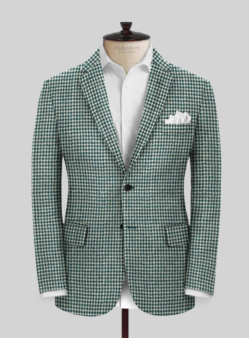 Harris Tweed Houndstooth Green Jacket - StudioSuits