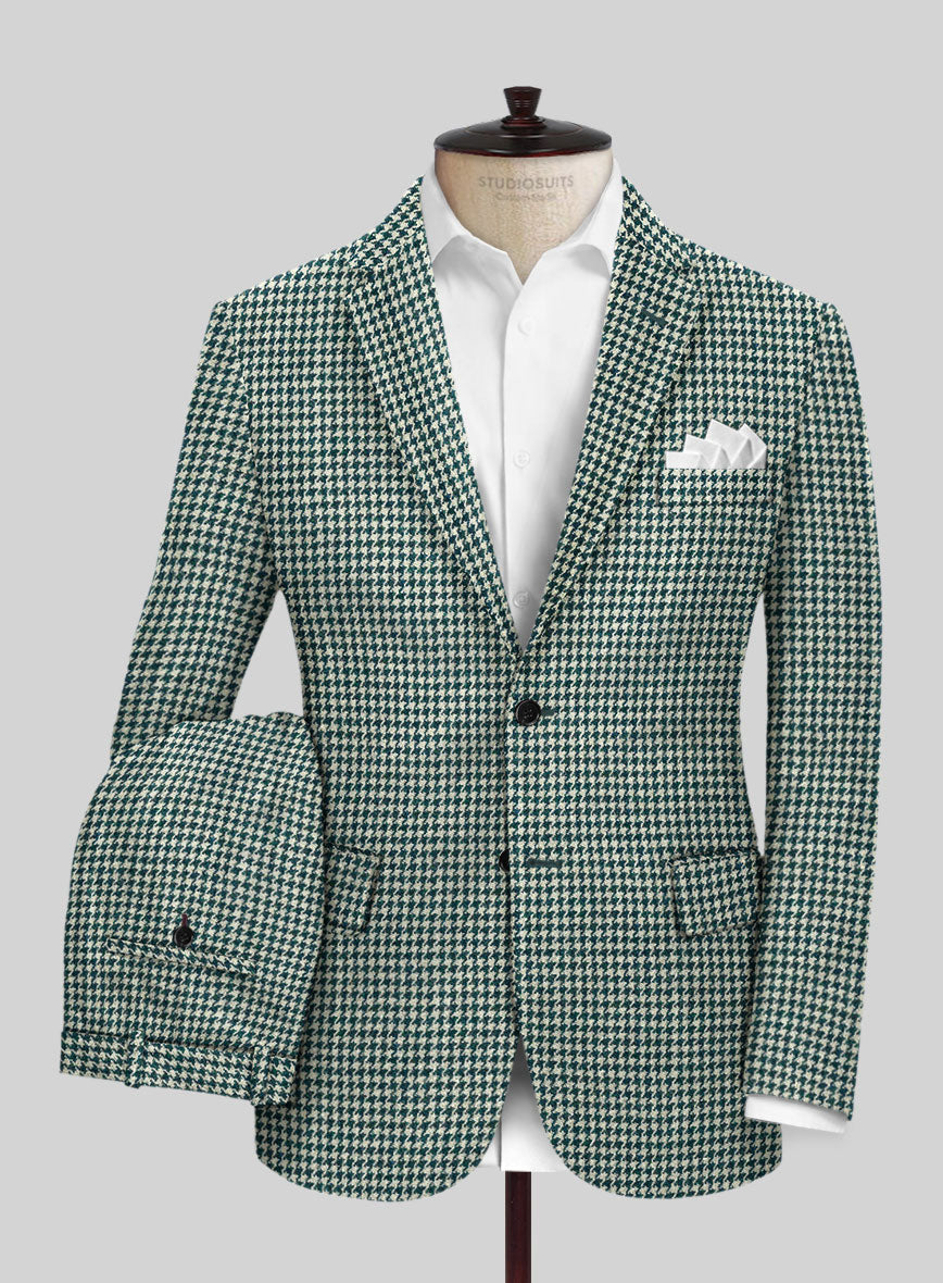 Harris Tweed Houndstooth Green Suit - StudioSuits