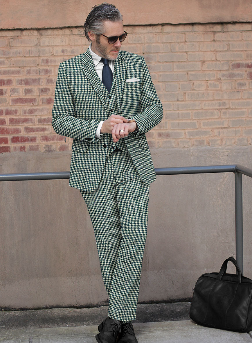 Harris Tweed Houndstooth Green Suit - StudioSuits