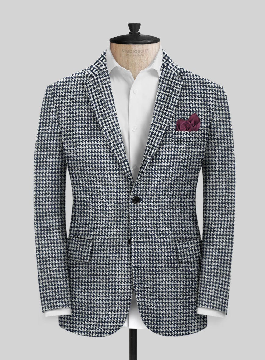 Harris Tweed Houndstooth Indi Blue Jacket - StudioSuits