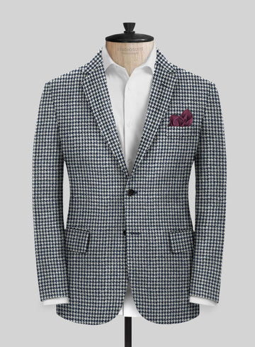 Harris Tweed Houndstooth Indi Blue Jacket - StudioSuits