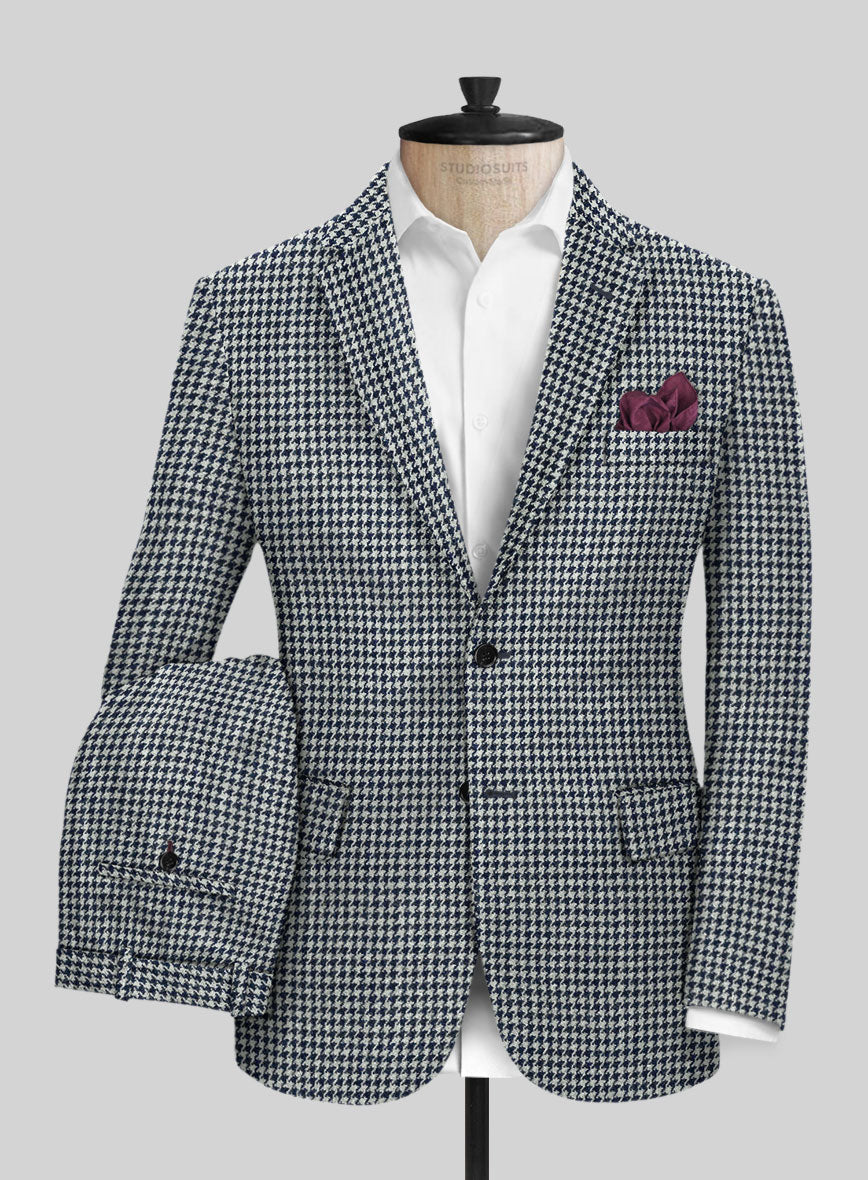 Harris Tweed Houndstooth Indi Blue Suit - StudioSuits