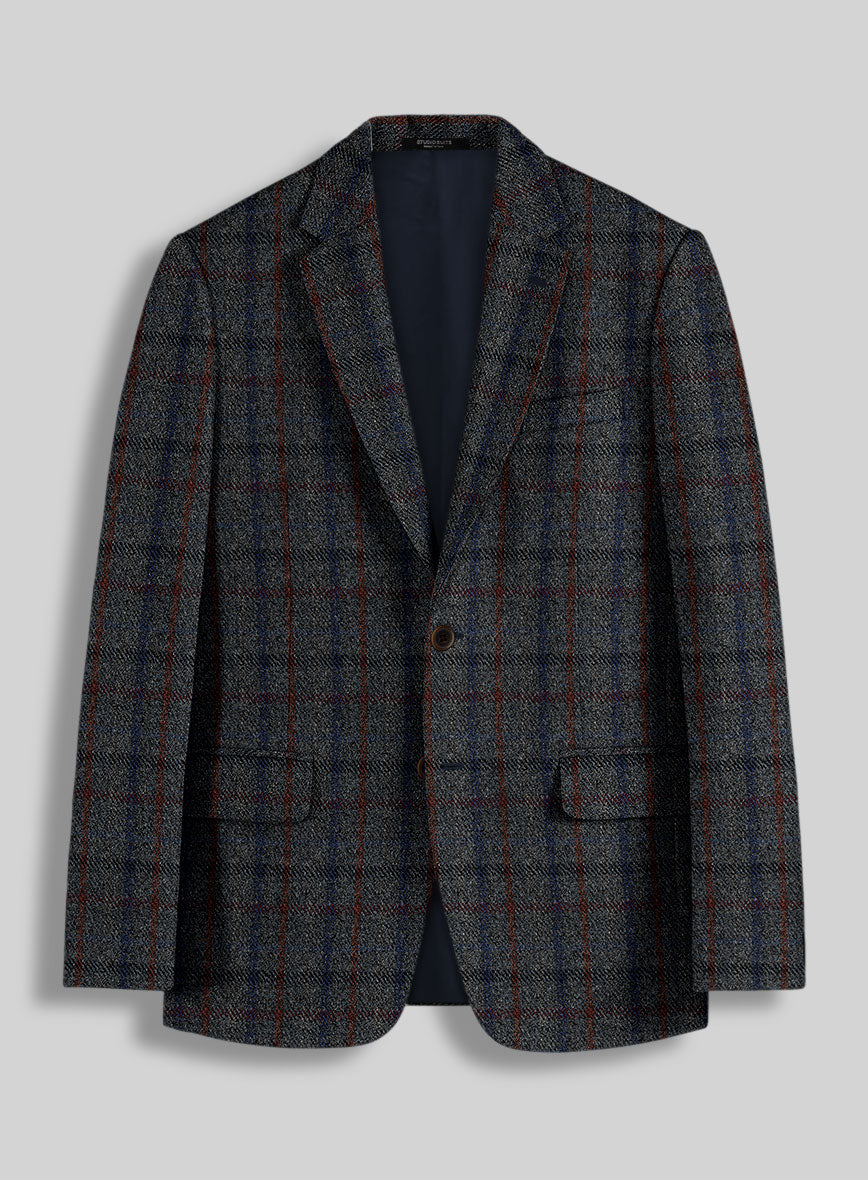 Harris Tweed Ice Blue Check Jacket - StudioSuits