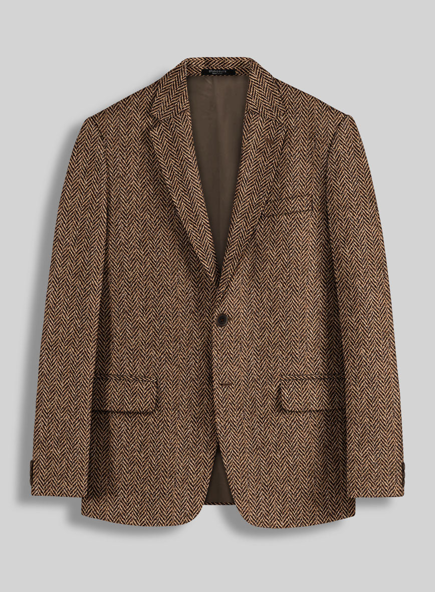 Harris Tweed Irish Brown Herringbone Jacket - StudioSuits