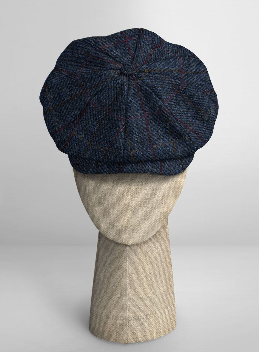 Harris Tweed King Blue Newsboy Cap - StudioSuits