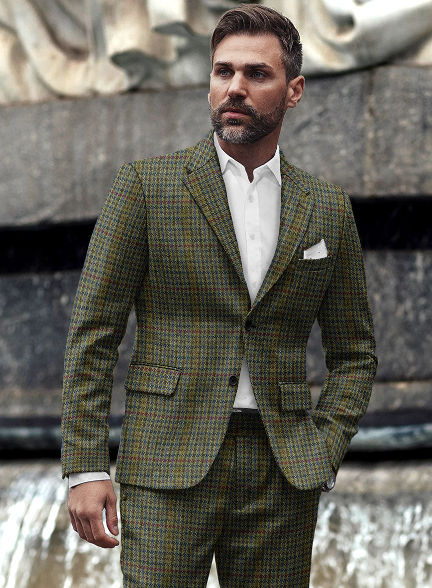 Harris Tweed Moss Green Houndstooth Jacket – StudioSuits