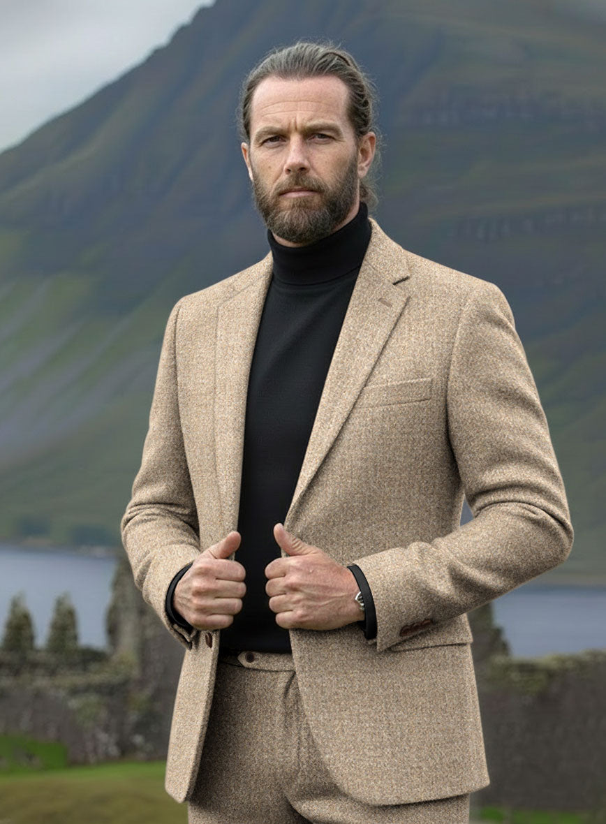 Harris Tweed Oatmoss Hopsack Jacket - StudioSuits