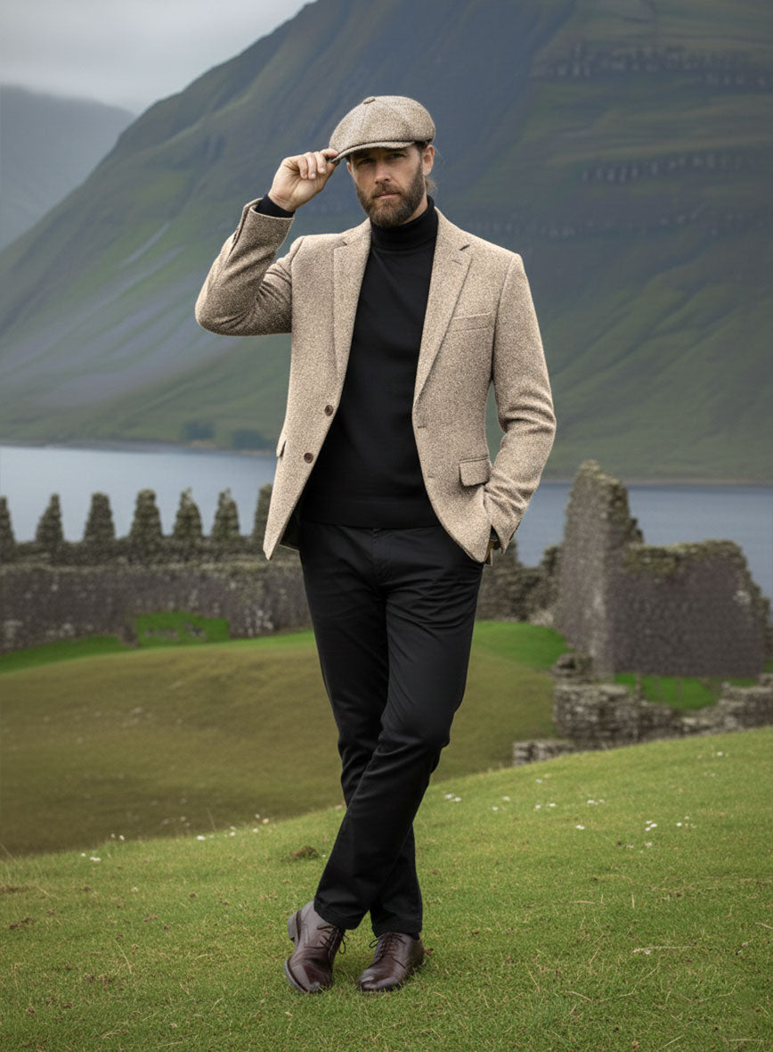 Harris Tweed Oatmoss Hopsack Jacket - StudioSuits