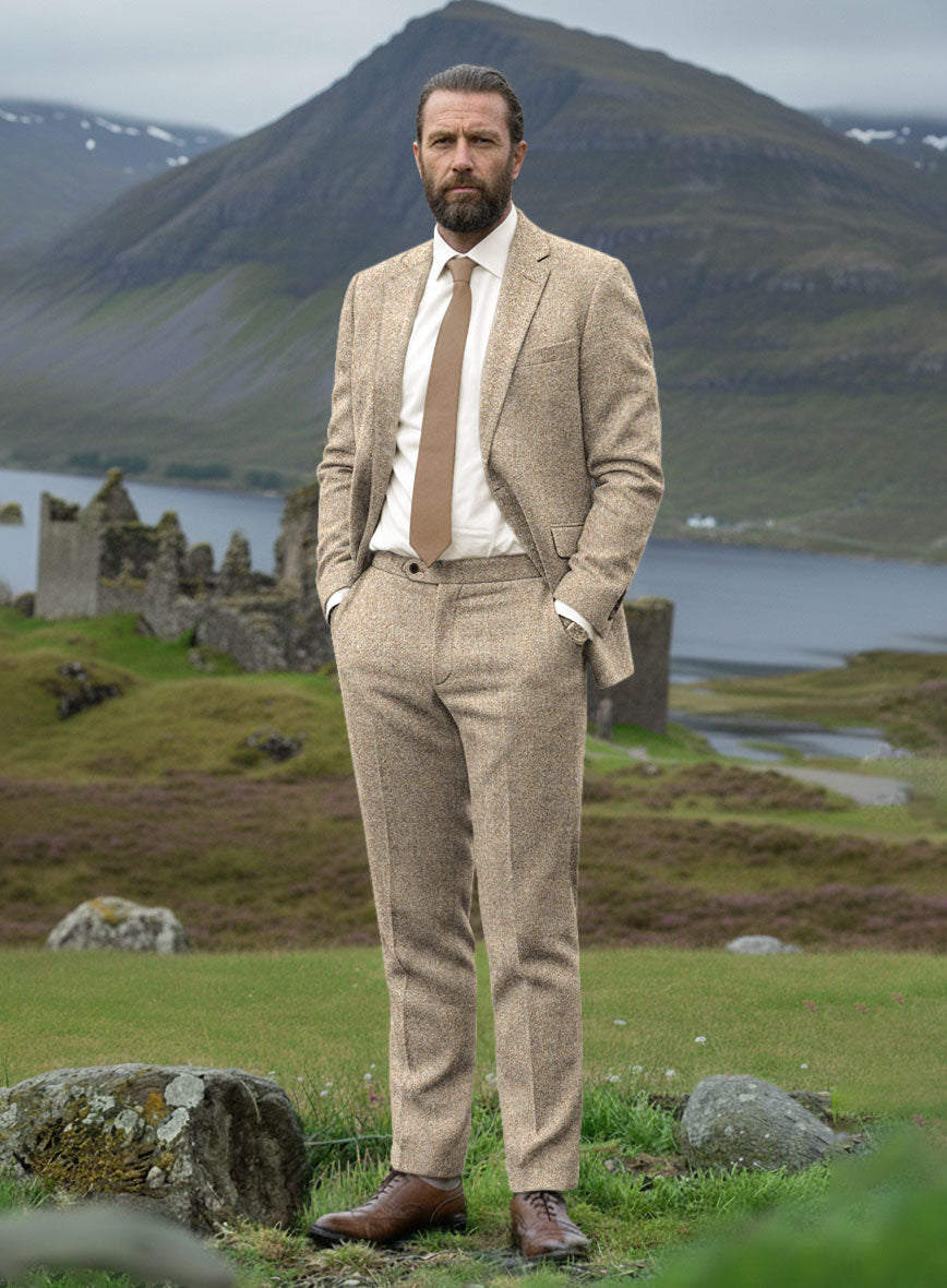 Harris Tweed Oatmoss Hopsack Suit - StudioSuits
