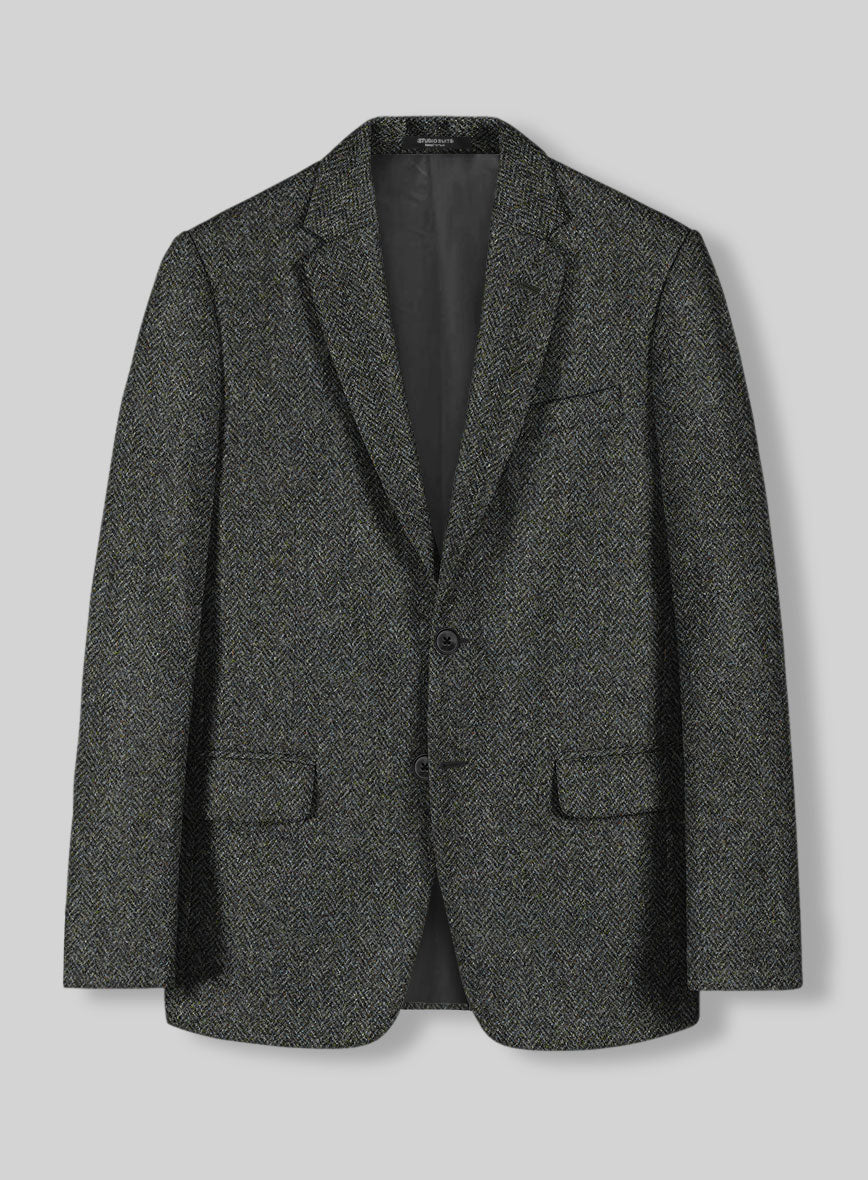 Harris Tweed Ridge Blue Herringbone Jacket - StudioSuits