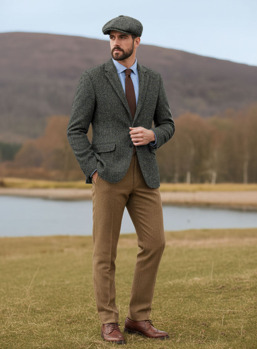 Harris Tweed Ridge Blue Herringbone Jacket - StudioSuits