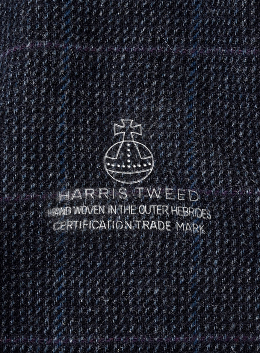 Harris Tweed Rope Blue Newsboy Cap - StudioSuits