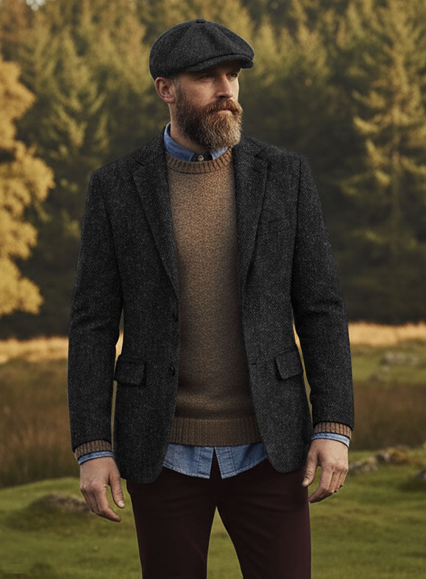 Harris Tweed Royal Charcoal Jacket – StudioSuits