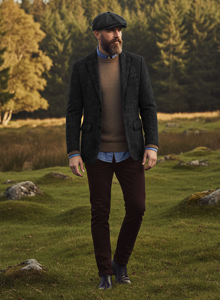 Harris Tweed Royal Charcoal Jacket - StudioSuits
