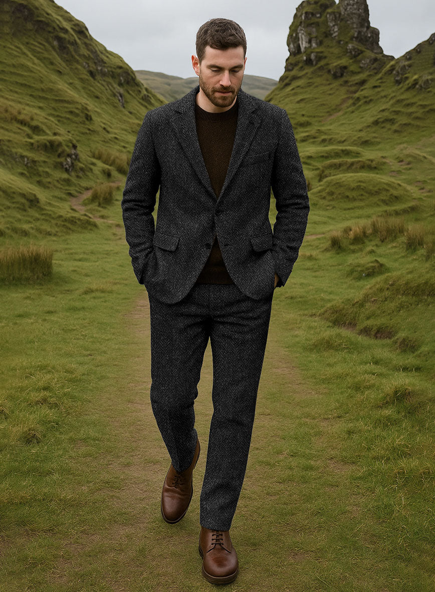 Harris Tweed Royal Charcoal Suit - StudioSuits