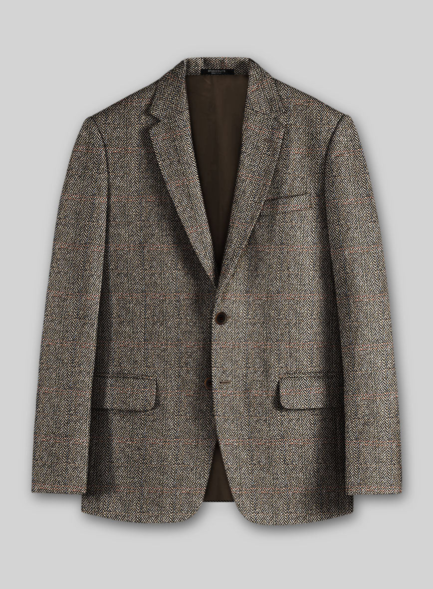 Harris Tweed Rustic Brown Herringbone Jacket - StudioSuits