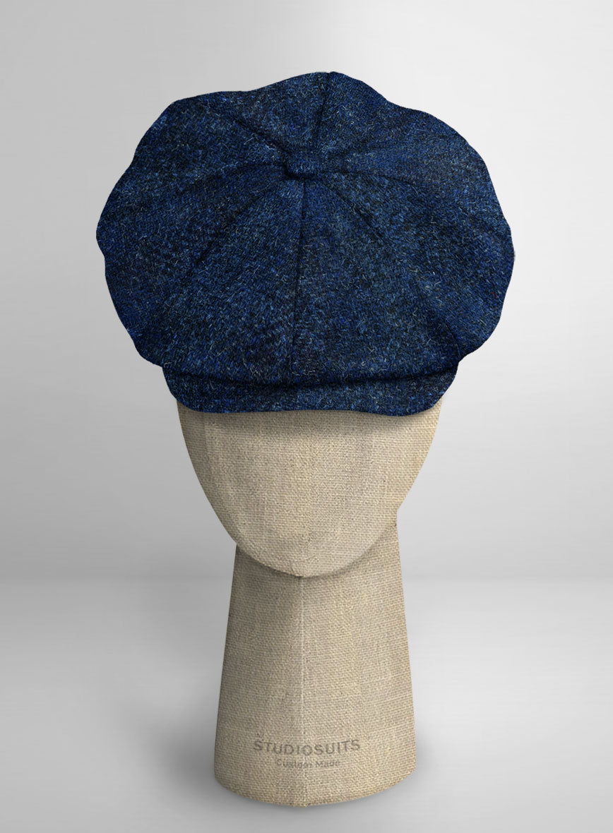 Harris Tweed Scot Blue Newsboy Cap - StudioSuits