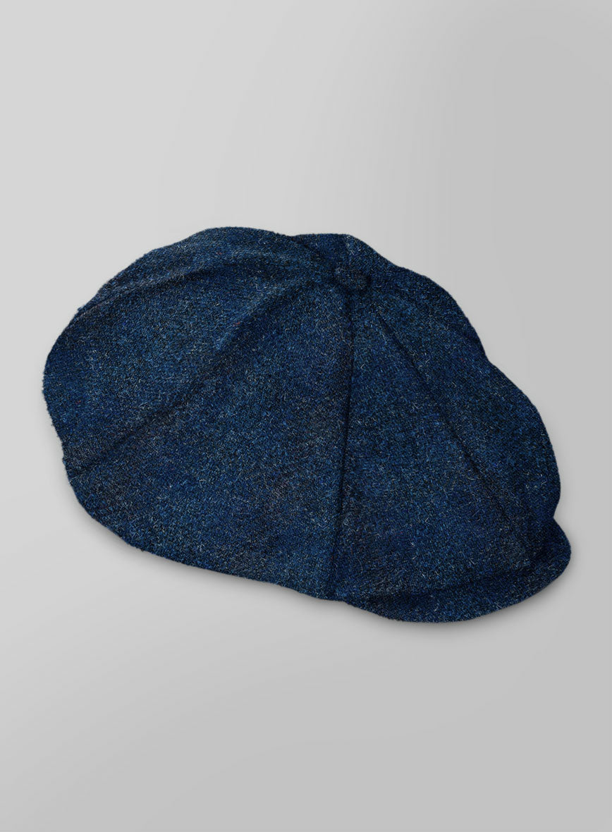 Harris Tweed Scot Blue Newsboy Cap - StudioSuits