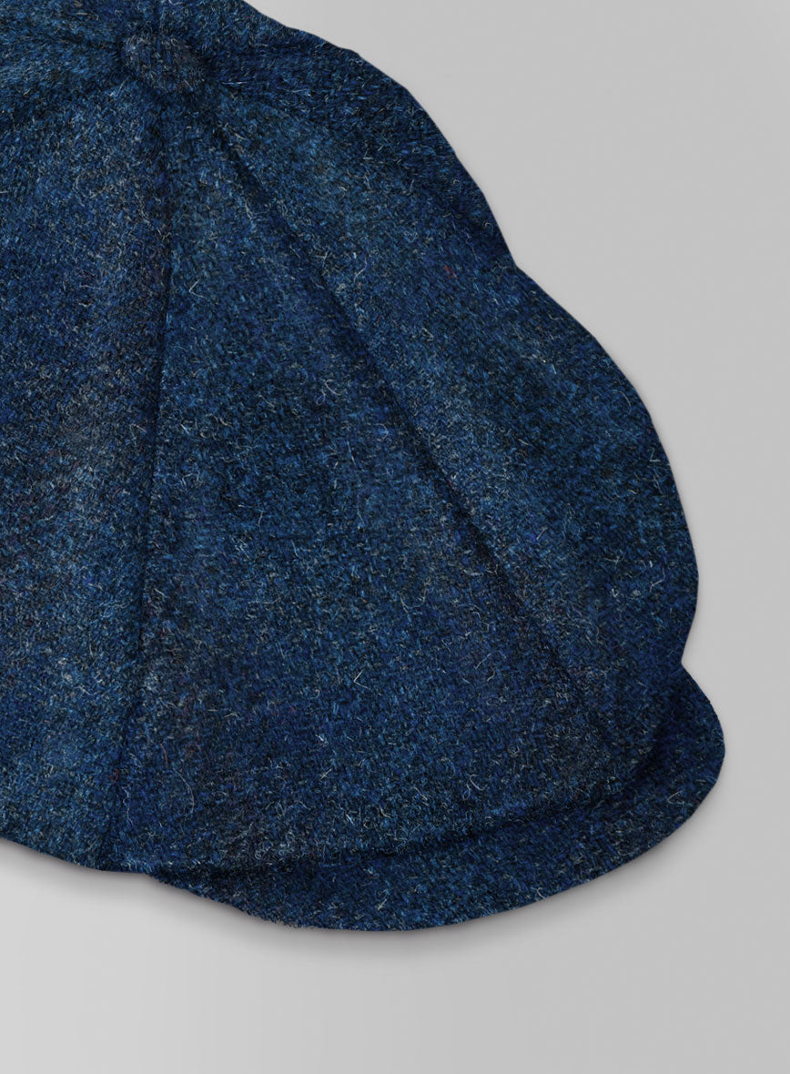 Harris Tweed Scot Blue Newsboy Cap - StudioSuits