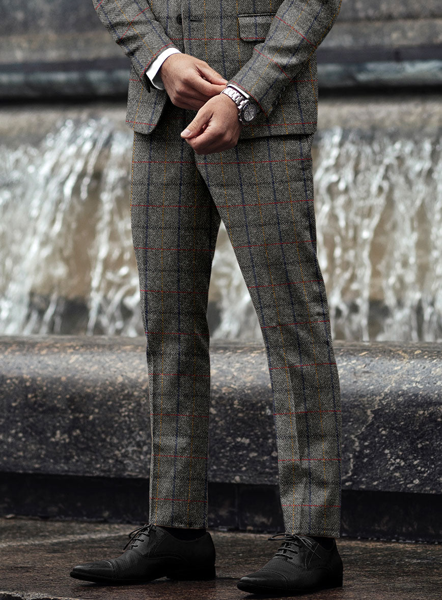 Harris Tweed Stormcrest Gray Pants - StudioSuits