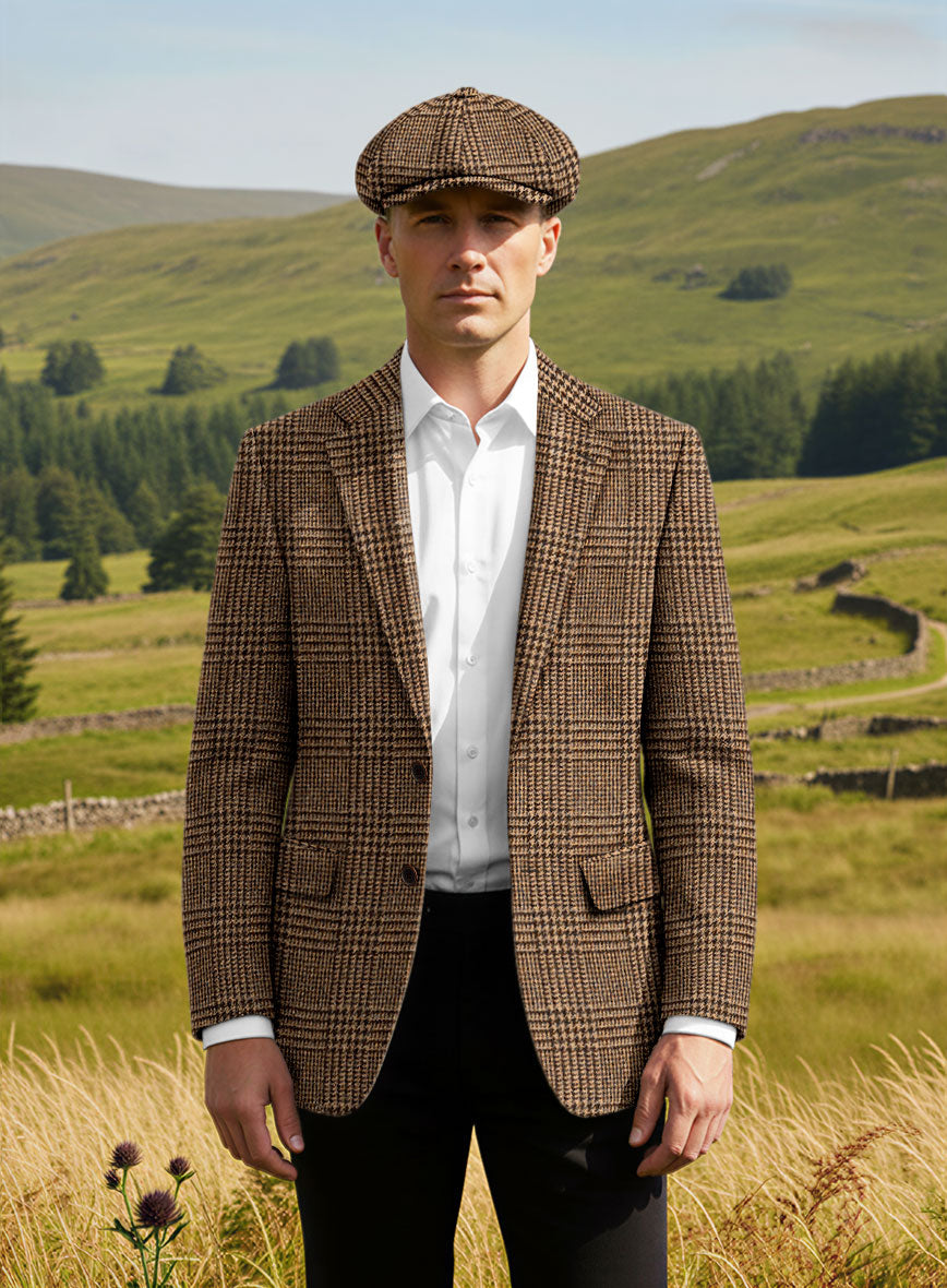 Harris Tweed Tan Glen Jacket - StudioSuits