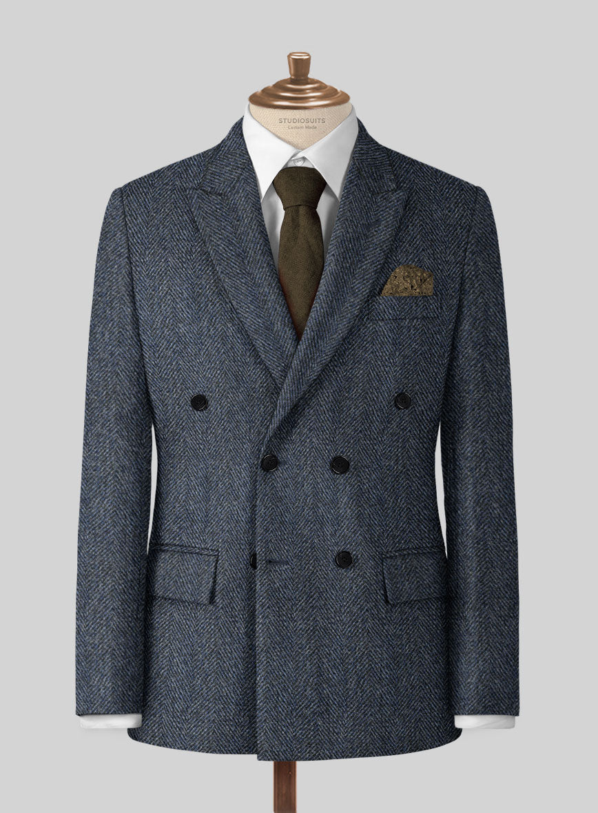 Harris Tweed Wide Herringbone Blue Suit – StudioSuits