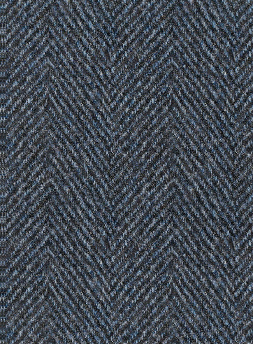 Harris Tweed Wide Herringbone Blue Suit - StudioSuits