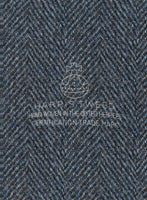 Harris Tweed Wide Herringbone Blue Jacket - StudioSuits