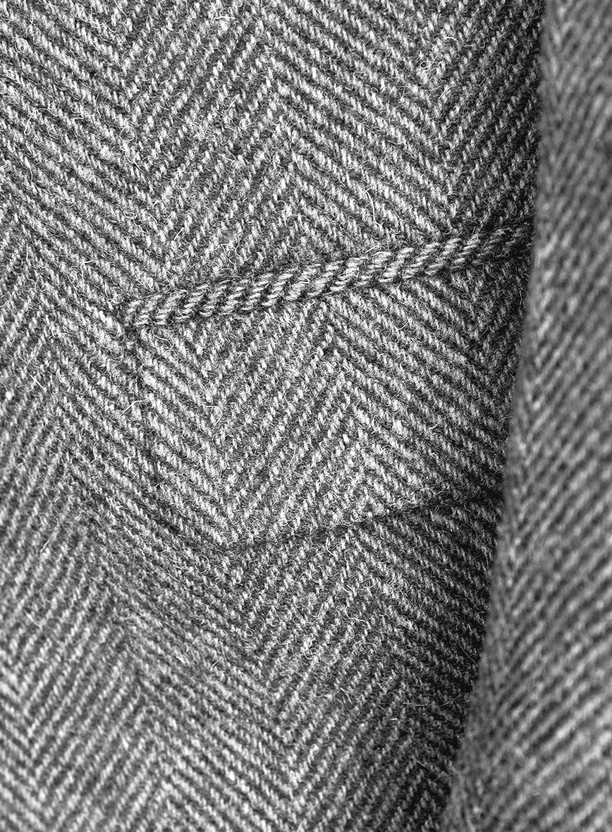 Harris Tweed Wide Herringbone Gray Suit - StudioSuits