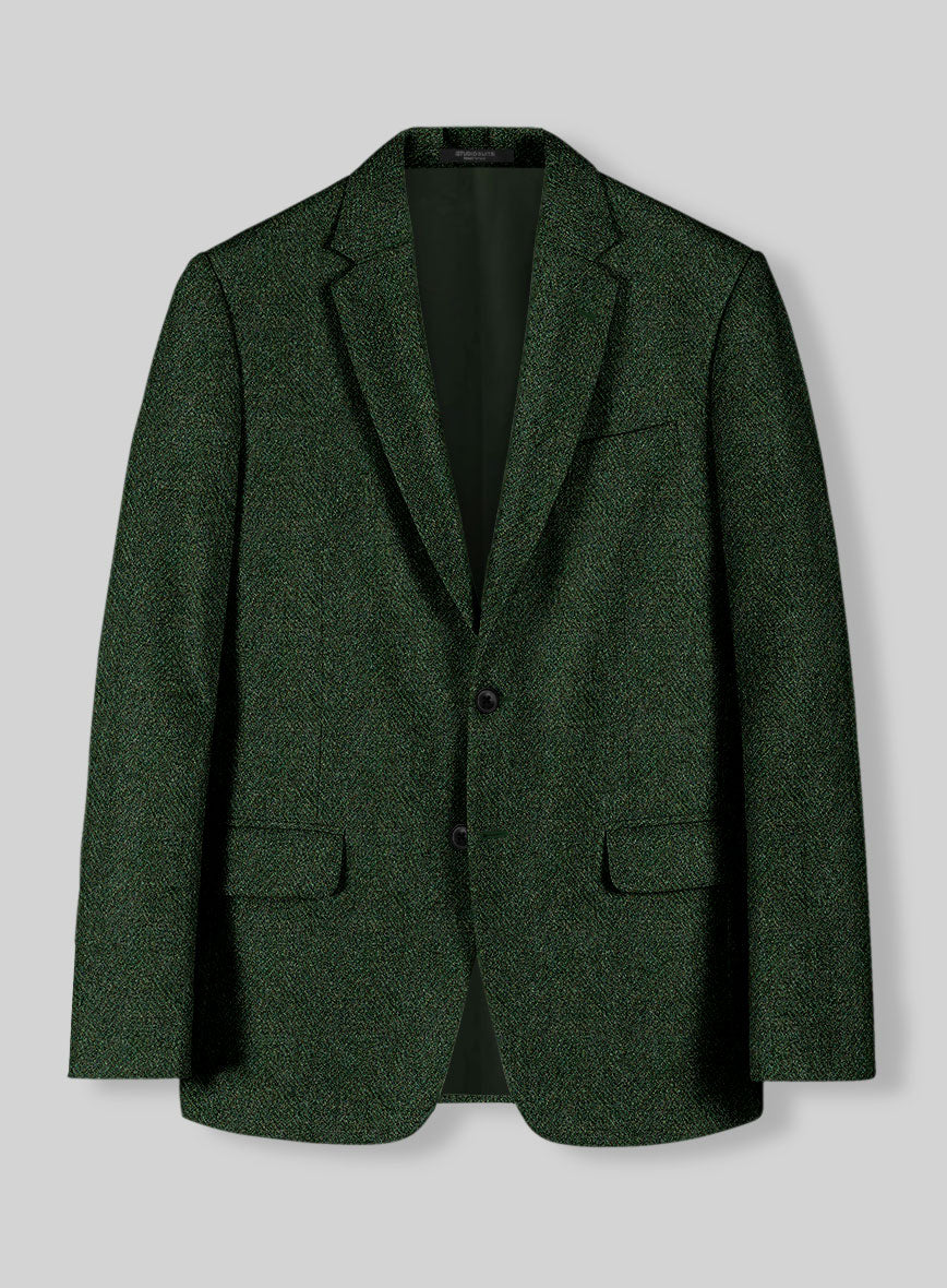 Harris Tweed Wide Herringbone Royal Green Suit - StudioSuits
