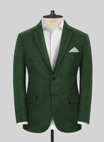 Harris Tweed Wide Herringbone Royal Green Jacket - StudioSuits