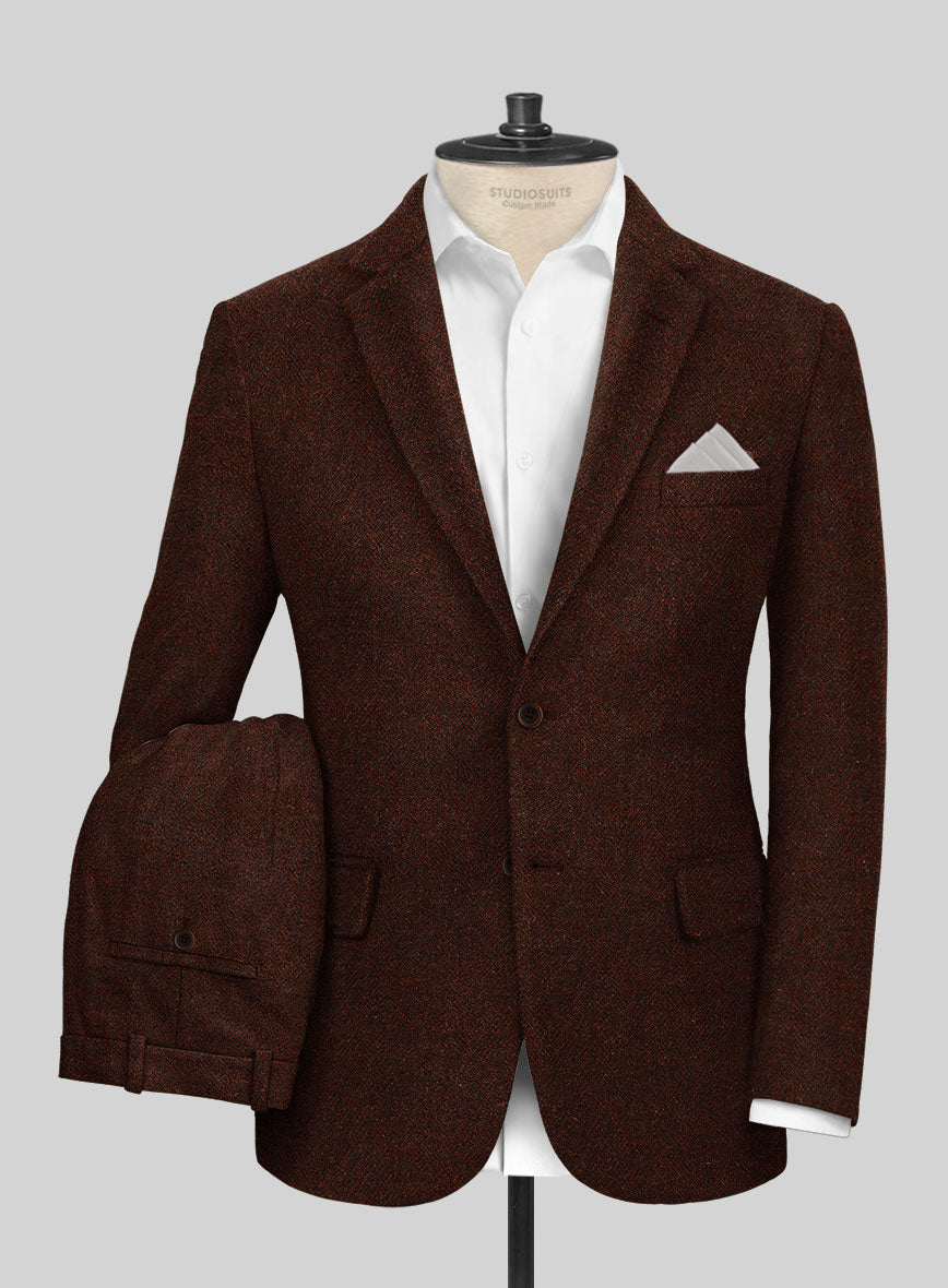 Harris Tweed Wide Herringbone Rust Suit - StudioSuits